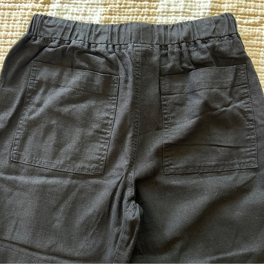 Love Tree Black Linen‎ Drawstring Jogger Pants, Size Small - Picture 9 of 9
